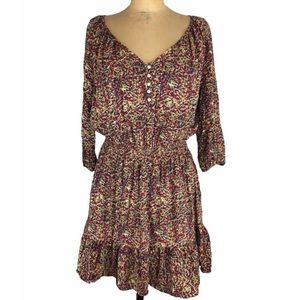 Smocked Puff Sleeve Mini Dress